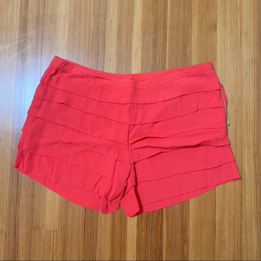 Red Ruffle Shorts - Picture 2 of 3